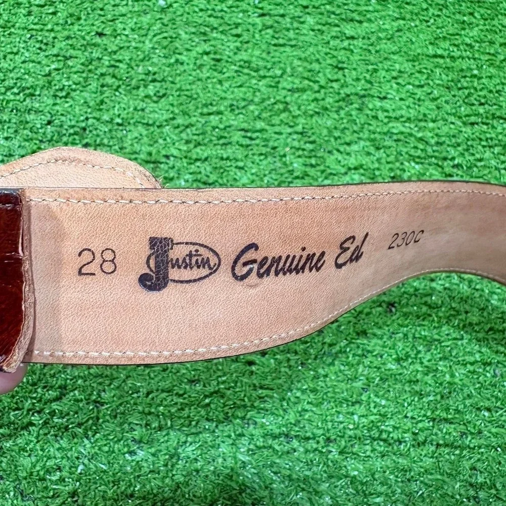 Justin Genuine Eel 230C Leather Belt‎ Men's Size 28 Western